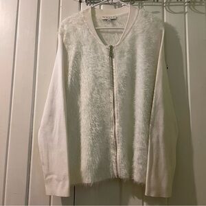 CHAUS eyelash zip cardigan X-large like new